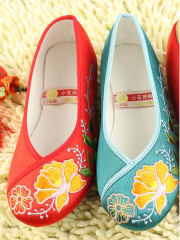 【漢服華服古装用ーチャイナ靴】民族スタイル 刺繍　女性用　青色、赤色　A633