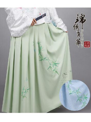 【唐装・漢服ー女】華服古装　女性用 翠竹 竹の柄の刺繍スカート　2色あり