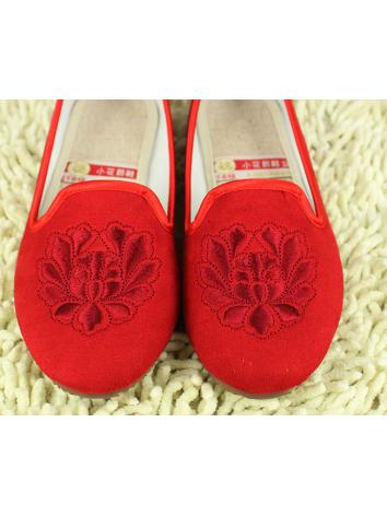 【漢服華服古装用ーチャイナ靴】民族スタイル 刺繍　女性 A6032　　赤色/黒色