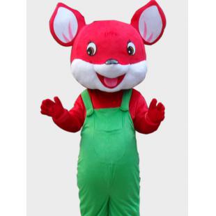 動物コスプレ イベント用品 本格的 可愛い高級着ぐるみ 鼠 赤色 緑ズボン