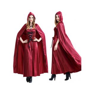 【ハロウィン衣装ー女】コスプレ衣装 女 cosplay 変装 仮装 イベント 大人用 赤色 ケープ 巫女
