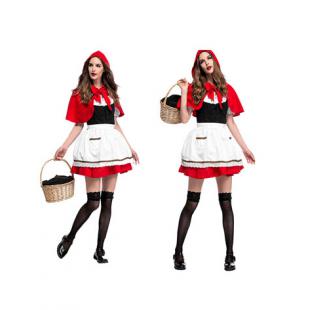 【ハロウィン衣装ー女】コスプレ衣装 女 cosplay 変装 仮装 イベント 大人用 プリンセス 赤帽子 赤色 可愛い