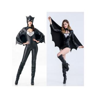 【ハロウィン衣装ー女】コスプレ衣装 女 cosplay 変装 仮装 イベント 大人用 コウモリ 黒色