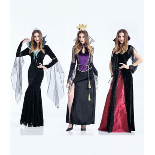 【ハロウィン衣装ー女】コスプレ衣装 女 cosplay 変装 仮装 イベント 大人用 吸血鬼 黒色 巫女 ドレス