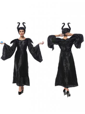 【ハロウィン衣装ー女】コスプレ衣装 女 cosplay 変装 仮装 イベント 大人用 巫女 魔女 牛角 黒色
