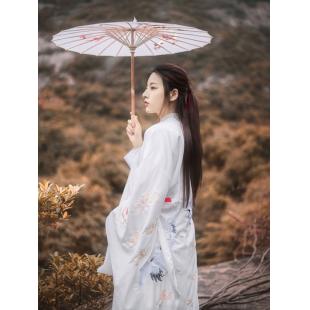 【唐装・漢服ー女】中華服古装 唐朝服 演出服 撮影服 女性用 刺繍 白色 綿 コート