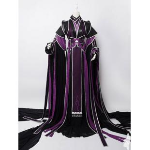 【Cosplay衣装ー男】Cos用衣装 コスプレ キャラクター オーダー製作 紫色 黒色 セット 刺繍 中華風 