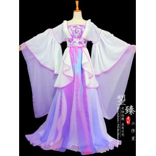 【古風漢服ー女】オリジナル 女性用 コスプレ キャラクター 白色 紫色