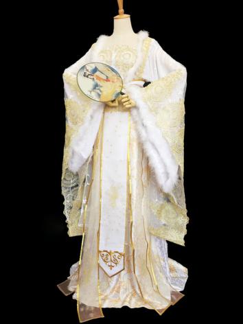 【古風漢服ー女】オリジナル 女性用 コスプレ キャラクター レース 黄色 白色 刺繍
