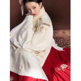 【唐装・漢服ー女】中華服古装 唐朝服 演出服 撮影服 刺繍 白色 赤色 黒色