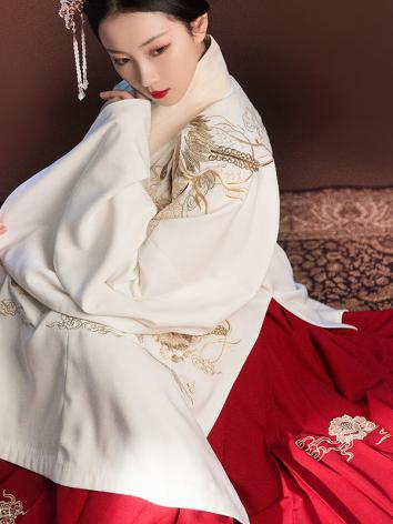 【唐装・漢服ー女】中華服古装 唐朝服 演出服 撮影服 刺繍 白色 赤色 黒色