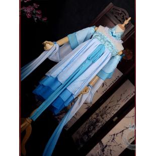 【古風漢服ー女】オリジナル 女性用 コスプレ キャラクター 白色 ブルー