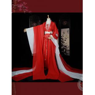 【古風漢服ー女】オリジナル 女性用 コスプレ キャラクター 赤色 白色