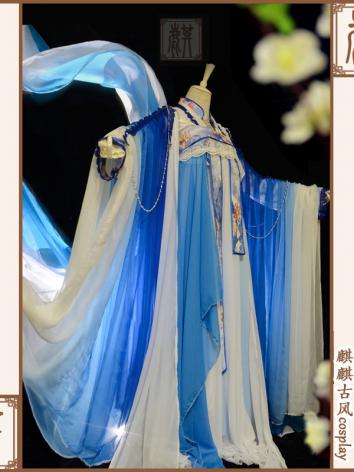 【古風漢服ー女】オリジナル 女性用 コスプレ キャラクター cos 白色 ブルー