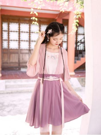 【改良漢服ー女】復古 チャイナ服 民族衣装 演出服 撮影服 紫色 ピンク 上衣 スカート 刺繍