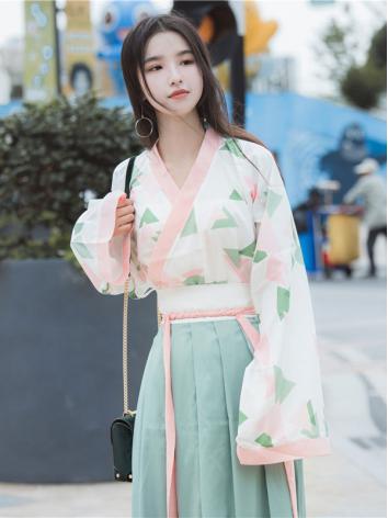 【唐装・漢服ー女】中華服古装 唐朝服 演出服 撮影服 女性用 緑色 二点