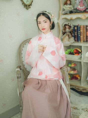【唐装・漢服ー女】中華服古装 唐朝服 演出服 撮影服 女性用 ピンク 白色