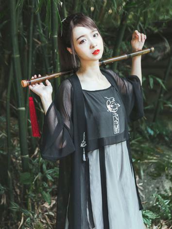 【改良漢服ー女】復古 チャイナ服 民族衣装 演出服 撮影服 黒色