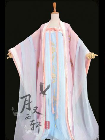 【古風漢服ー女】オリジナル 女性用 コスプレ キャラクター シフオン スカート コート 披帛 ピンク