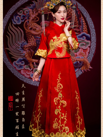 花鳥圖 清漢女刺繍氅衣 赤黒色アウター 中国伝統衣装 漢服 中華風 結婚