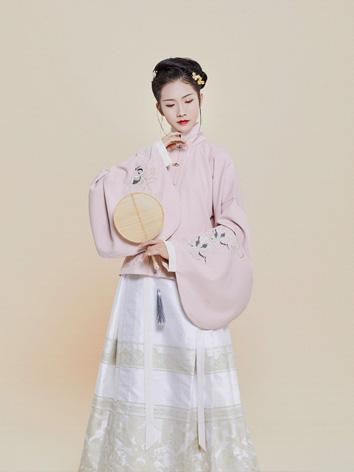 【中華服】唐装 漢服 明時代服 演出服 撮影服 上着 ピンク/レッド 刺繍  HTDJ112