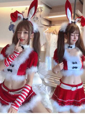 Cosplay クリスマス　サンタ衣装セット/演出用/パティー服　女用 赤色/ピンク
