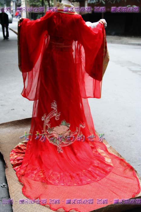 【唐装・漢服ー女】　華服古装　赤色　結婚用衣装
