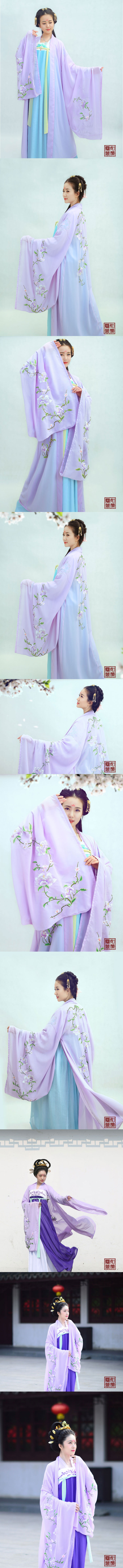 【唐装・漢服ー女】華服古装 清朝服　演出服 撮影服　女性用　羽織　紫色